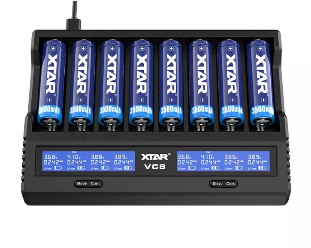 Xtar VC8 - Taşınabilir Çoklu Li-ion Pil Şarj Cihazı - 8li