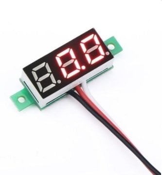 VOLTMETRE DİGİTAL ( 2~ 30V DC ) 30*12*9 G.Y.