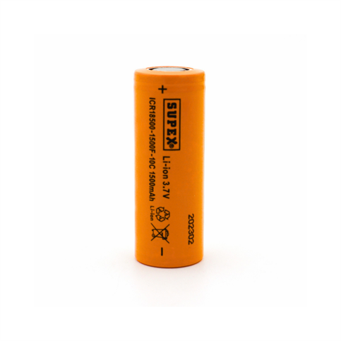 Supex ICR18500-1500F 3.7V 1500 Mah Li-İon Şarjlı Pil 10C