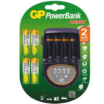 GP Powerbank H500  Premium Series 4 Adet 2700 mAh AA Size Kalem Pil Dahil  Şarj Cihazı