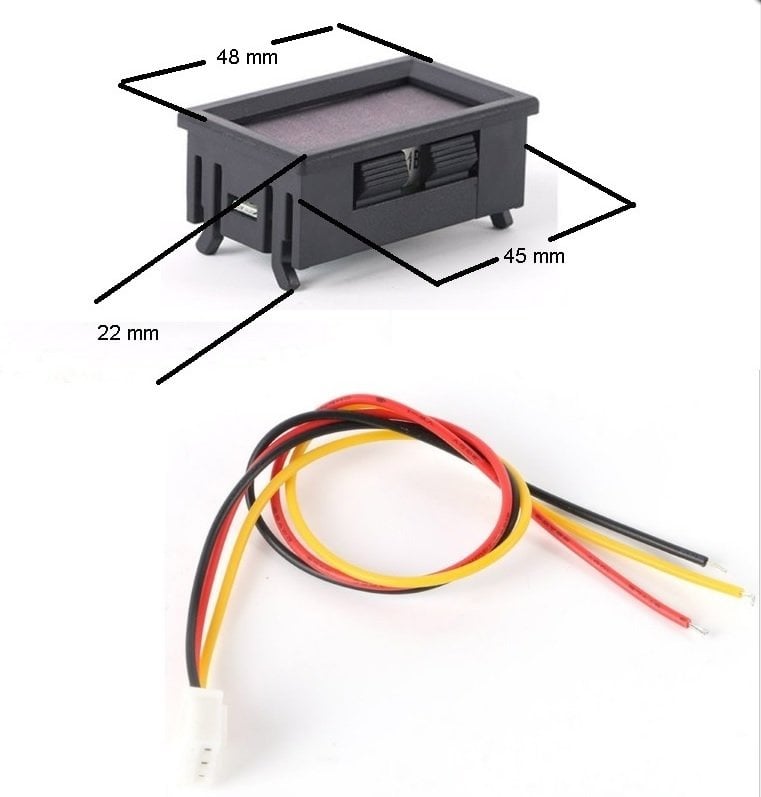 VOLTMETRE DİGİTAL ( 0 ~ 100V DC ) 48x29x22 G.Y.