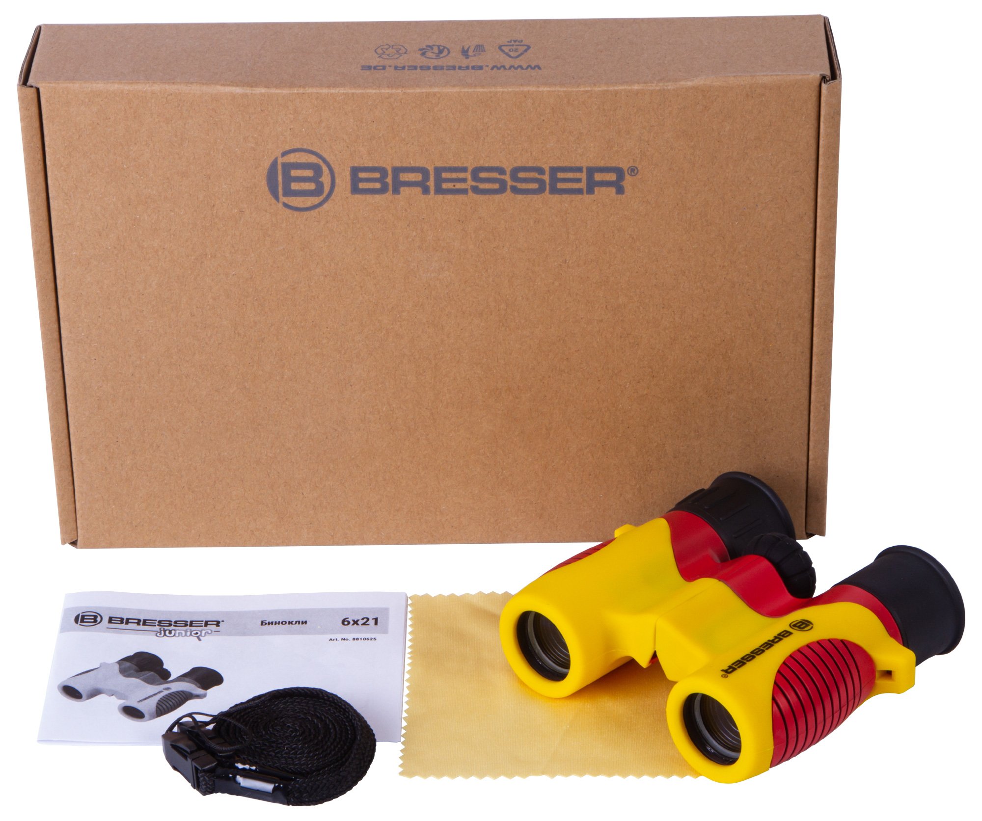 Bresser Junior 6x21 Binoculars for children, yellow