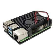 Raspberry Raspberry Pi 4B Çift Fanlı Siyah Metal Alüminyum Kutu