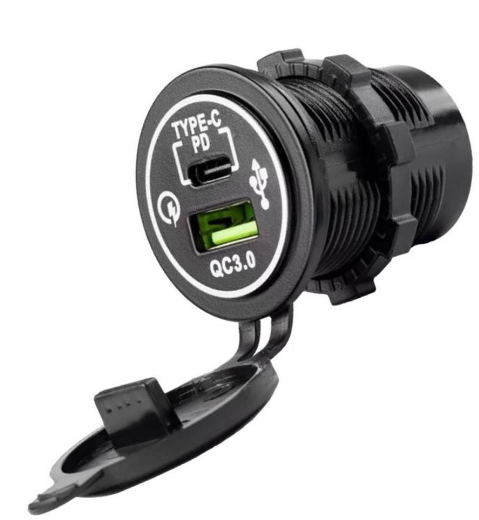 Pano Tipi USB 3.0 + Type-C Soket 12-24V - TYPE-C 30W - USB 18W  IC-266C-5