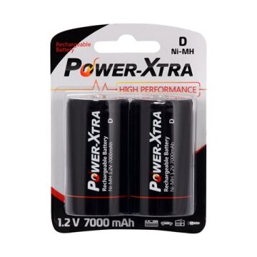 Power-Xtra 1.2V 7000 Mah D Size Şarjlı Pil - 2Li Blister(EOL)