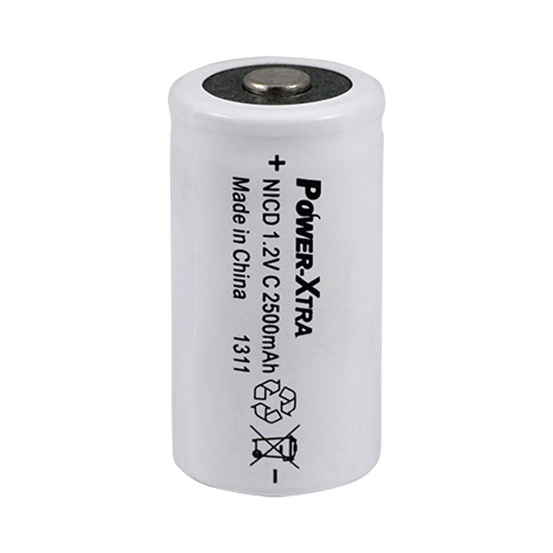 Power-Xtra 1.2V Ni-Cd C Size 2500 mAH PVC Başlı Şarjlı Pil