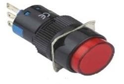 LAS1-AY-22Z-R Kırmızı  16mm Kalıcı Buton 24V LED'li 8P 10 Adet