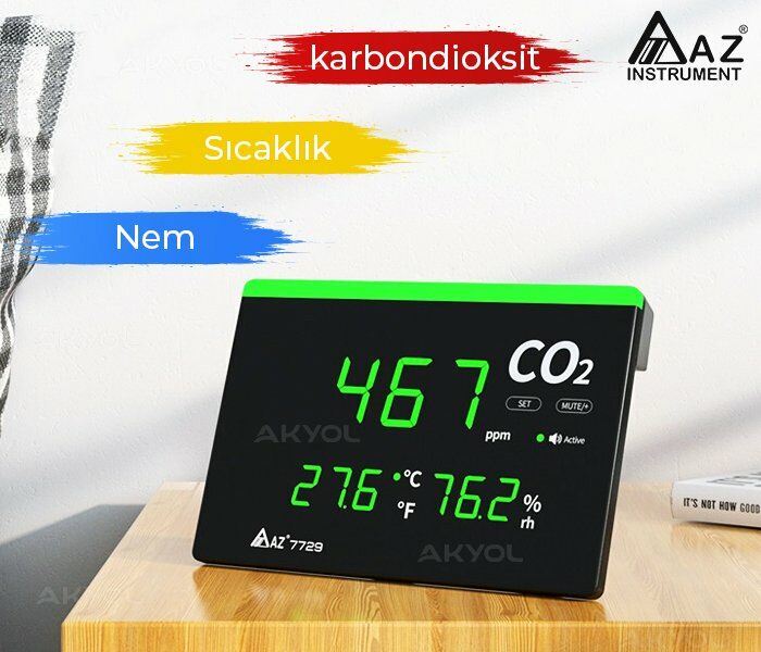 AZ 7729 Işıklı Display Ortam Hava Kalitesi Ölçer