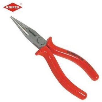 KNIPEX 25 02 140 Kesicili Yassı Yuvarlak Kargaburun (Radyocu Pensesi) (140mm)