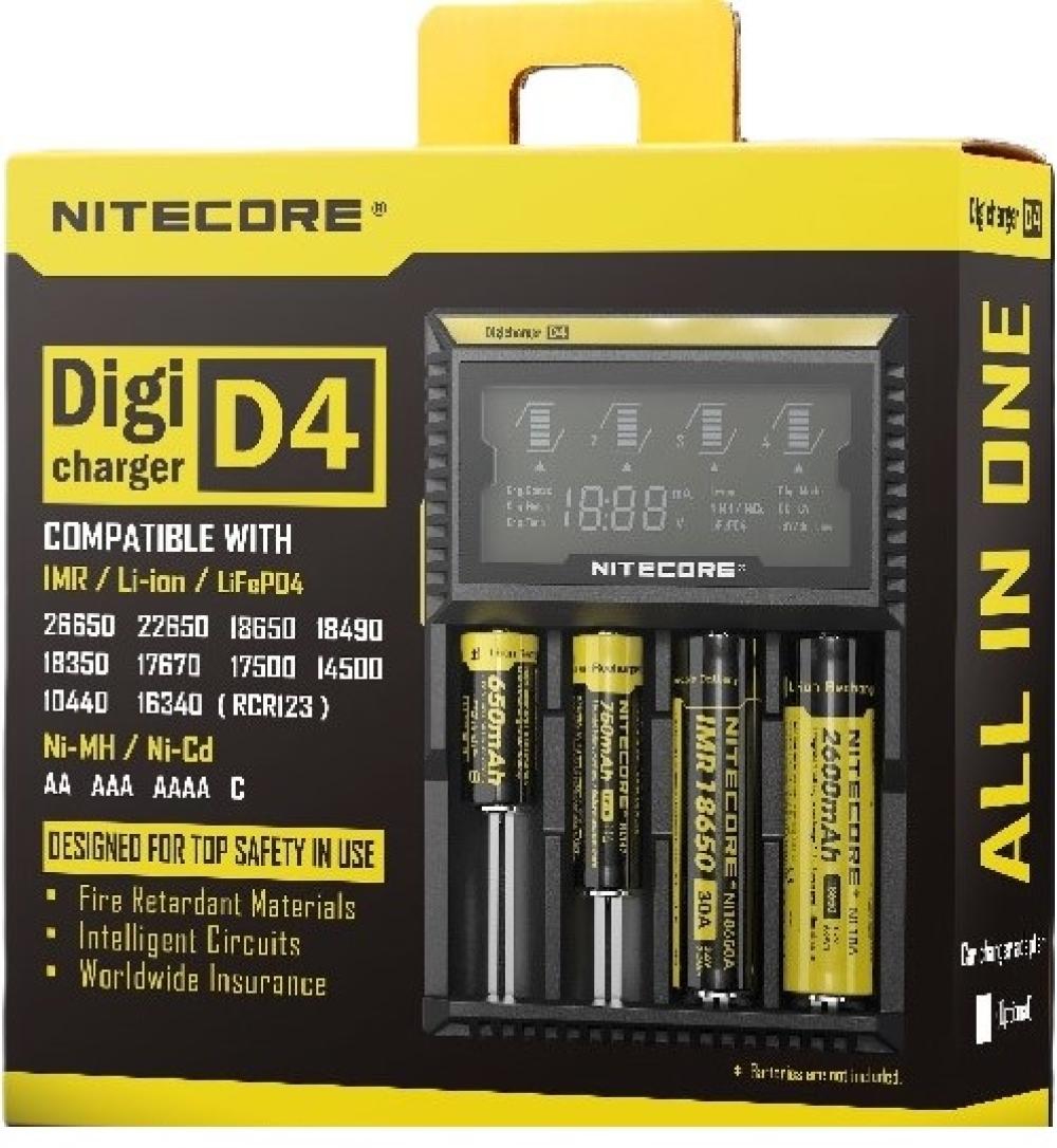 Nitecore D4 Digi Charger Li-ion / NI-CD / NI-MH / LifePO4 Dijital Pil Şarj Cihazı