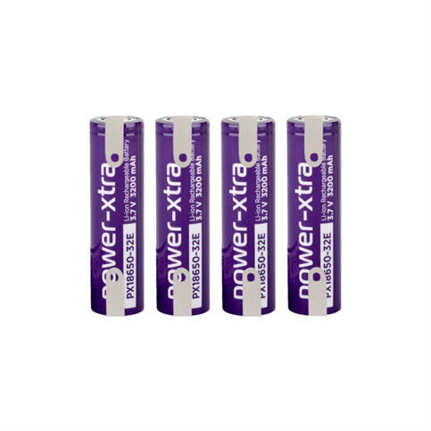 Power-Xtra PX18650-32E - 3.7V 3200 Mah Li-İon Pil - 3C 4 Lü (+ - Pinli)