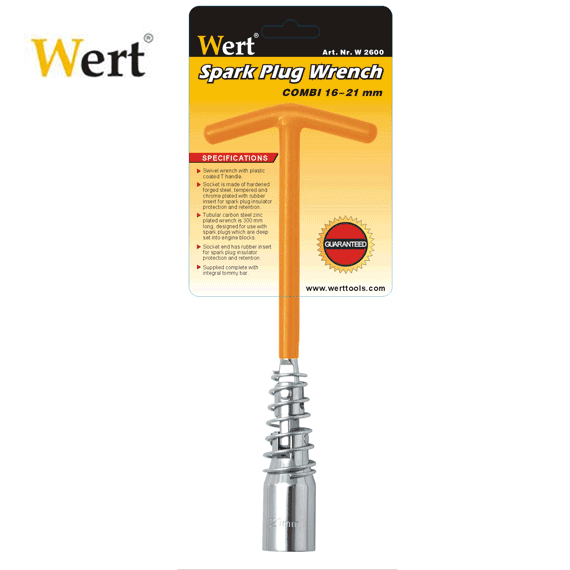 WERT 2600 Mafsallı Kombine Buji Lokma Anahtarı (16+20,8mm)