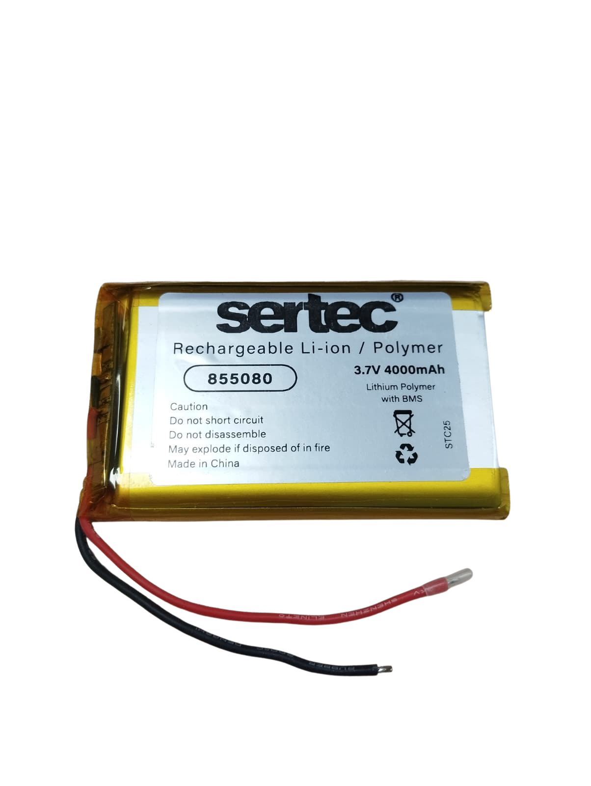 Sertec 855080 3.7V 4000mAh Li-Polymer Pil (Devreli/1.5A)