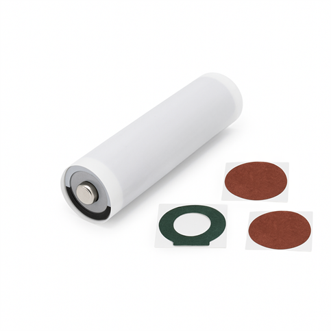 1S/P Dik X 18650 Pil Shrink Beyaz + Kapak + (+) Kutup Emniyet Oringi  (5 Set)