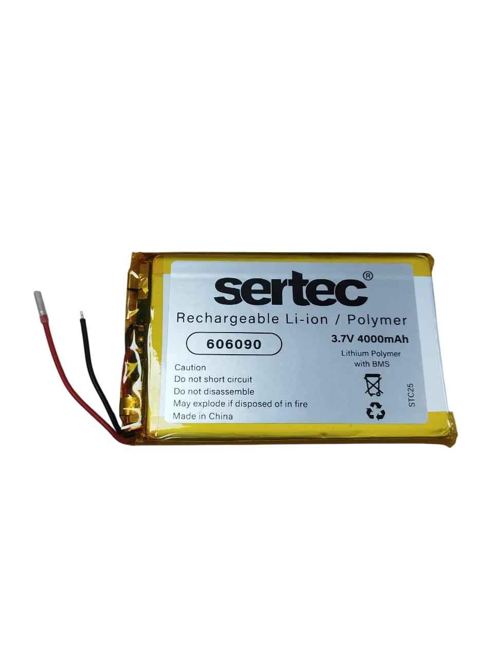 Sertec 606090 3.7V 4000mAh Li-Polymer Pil (Devreli/1.5A)