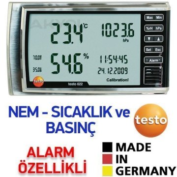 Testo 622 Nem Sıcaklık ve Basınç Ölçer (ALARMLI)