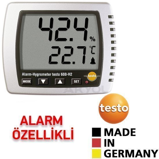 Testo 608-H2 Sıcaklık ve Nem Ölçer (ÇOK HASSAS) ALARMLI