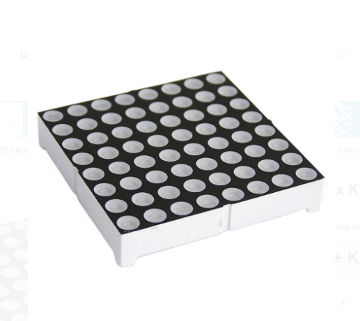 8x8 Dotmatrix Anot (60x60mm) 5mm Led - Kırmızı