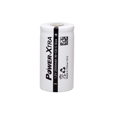 Power-Xtra 1.2V Ni-Cd C Size 2500 Mah PVC Flat Şarjlı Pil