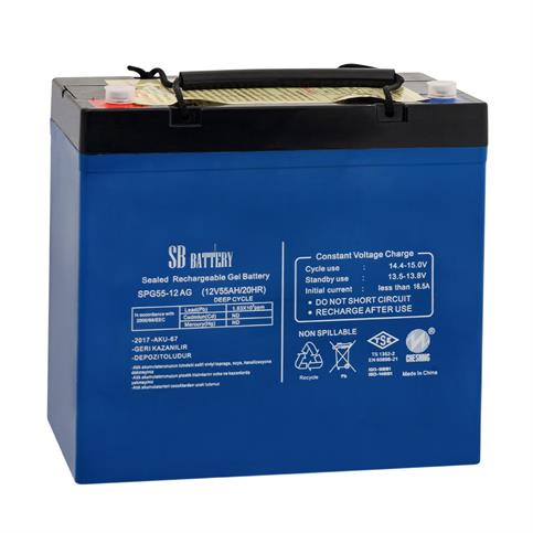 SB SPG55-12AG 12V 55 Ah Bakımsız Deep Cycle Jel Akü