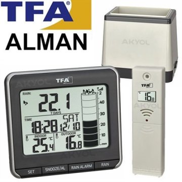 TFA 47.3004 ´RAINMAN´ Yağmur Miktarı Ölçer, İç-Dış Sıcaklık Ölçer