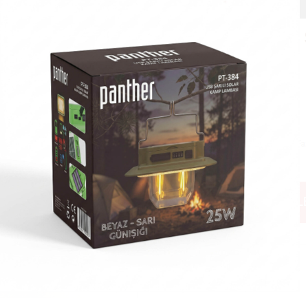 PANTHER PT-384 USB ŞARJLI SOLAR KAMP LAMBASI