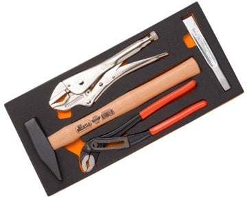 Retta RES0321 Çekiç,Keski,Ayarlı Pense Seti-4Pcs