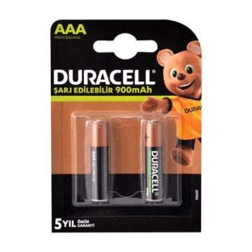 Duracell 1.2V   Recharge Turbo 900 Mah Şarjlı AAA Size İnce Kalem Pil 2'Li
