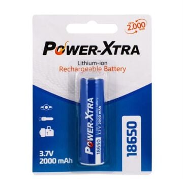 Power-Xtra 3.7V Li-ion 18650 2000 Mah Şarjlı Pil - tekli Blister (Başlı)