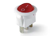 Yuvarlak Işıklı Anahtar ON-OFF 3P Beyaz Kasa  IC-131B