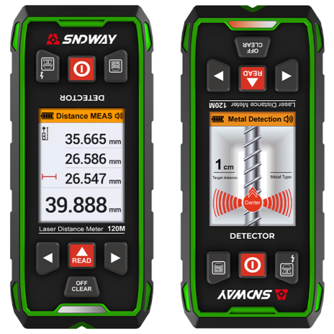 SW-6100GT Duvar Metal-Ahşap Dedektörü & Lazer Mesafe Ölçer 120M