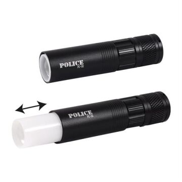 Police PC-32 Beyaz + Kırmızı + Mavi Led Flaşörlü El Feneri ( 1 X AA )