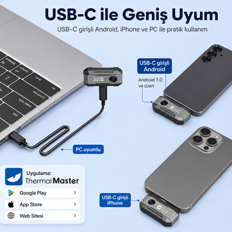 Thermal Master P1 Akıllı Telefonlar İçin Mobil Termal Kamera | iOS ve Android
