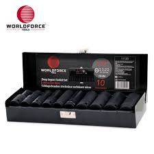 WORLDFORCE  Lokma Seti Uzun 10 Parça 1/2” 6 Köşe (10,12-15,17,19,21,22,24mm) Metal Kutu