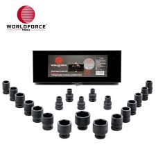 WORLDFORCE  Lokma Seti 20 Parça 1/2” 6 Köşe (8-24, 27, 30, 32mm) Metal Kutu