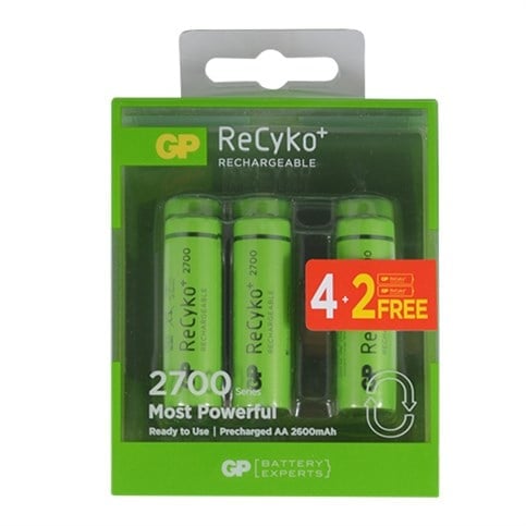 GP ReCyko 2700 Series 2600 mAh AA Size Kalem 4+2 Şarjlı Pil