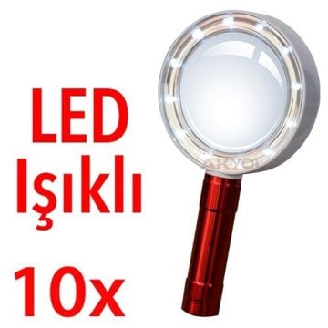 BY10 Işıklı Büyük Lensli Büyüteç (10x)