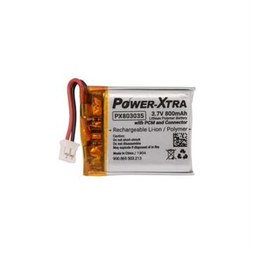 Power-Xtra PX803035 - 3.7V 800 Mah Li-Polymer Pil - Devreli-Soketli-2Cm