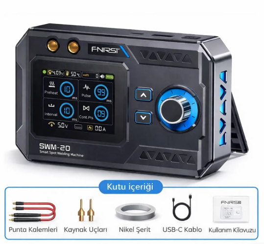 FNIRSI SWM-20 1200A Punta Kaynak Makinesi Dual Pulse Taşınabilir Spot Welder