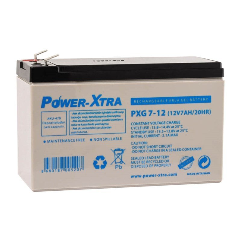 Power-Xtra 12V 7 Ah Bakımsız Jel Akü