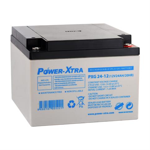 Power-Xtra 12V 24 Ah Bakımsız Jel Akü