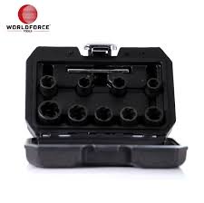 WORLDFORCE  Hasarlı Somun Sökme Seti 10 Parça 3/8’’’