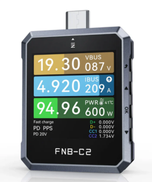 FNIRSI FNB-C2 USB Test Cihazı Type-C PD 3.1 Güç Ölçer