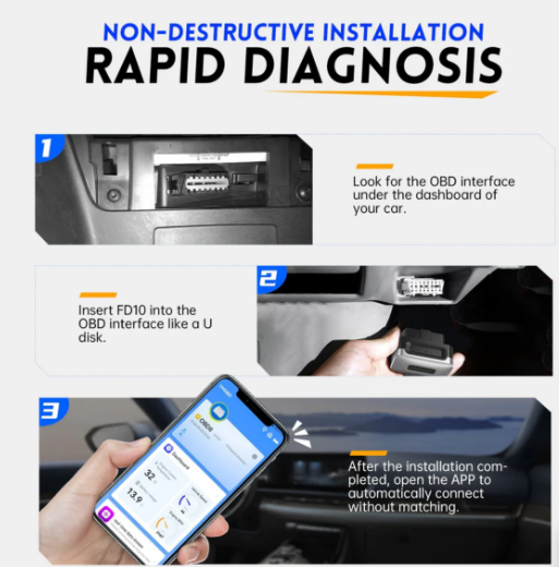 FNIRSI FD10 OBD2 Arıza Tespit Cihazı Bluetooth