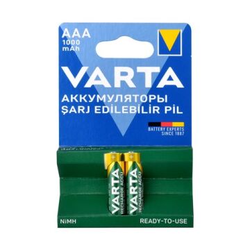 Varta 5703301412 Yüksek Performans 1000 mAh Şarjlı AAA Size İnce Kalem Pil 2'Li