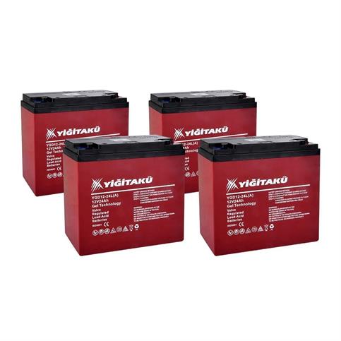 Yiğit 12V 24Ah Elektrikli Bisiklet Aküsü 4Lü Set
