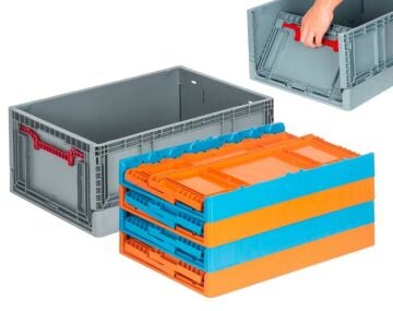 Yanları ve altı kapalı katlanır kasa KX-4622 Gri