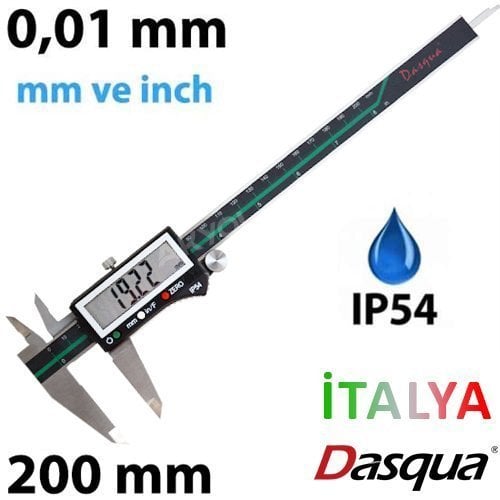 Dasqua 2310-7110 Dijital Kumpas 0-200 mm (IP54 Korumalı)