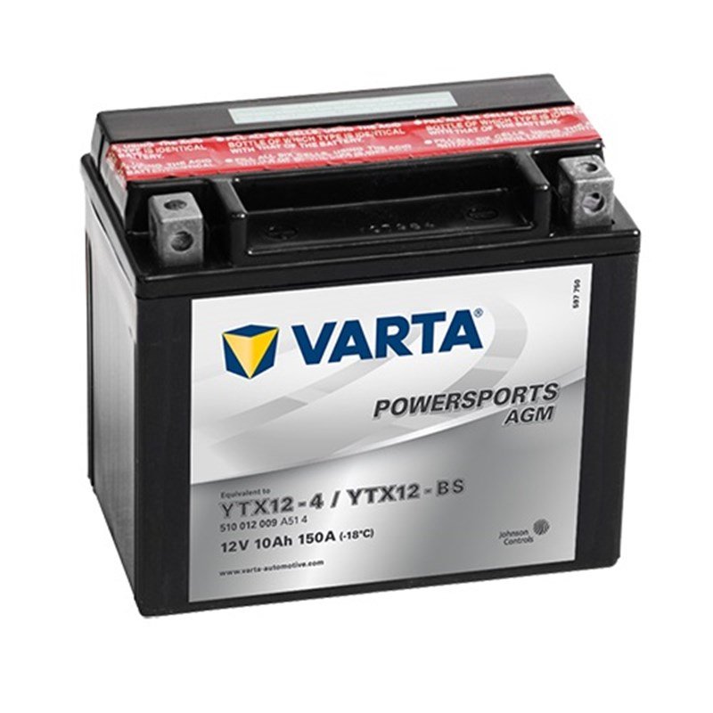 Varta 510 012 009 YTX12-BS 12V 10Ah 150CCA Motosiklet Aküsü