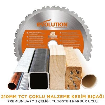 Evolution 048-0003A R210SMS+ Kızaklı Gönye Kesme Makinesi, 210mm